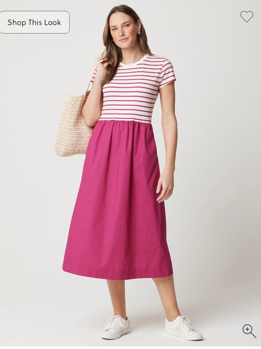 J Crew Factory Striped Short-Sleeve Knit Mixy Dress